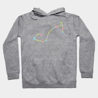 Scorpio Zodiac Constellation in Rainbow Pastels Hoodie